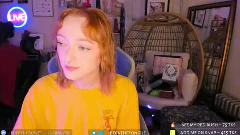 Snapshot of beckthetongue chatting on October 11, 4:39 am Beck the tongue online show from October 11, 4:39 am