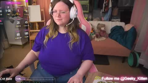 Snapshot of geeky_kitten chatting on March 1, 6:13 am Geeky Kitten Leina -  online show from March 1, 6:13 am