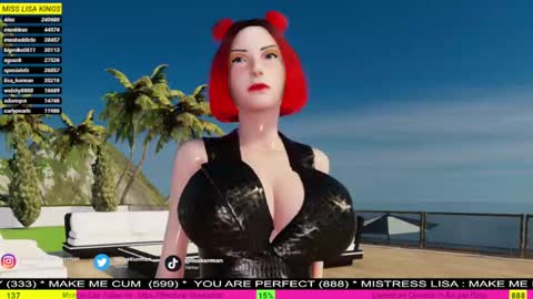  MISTRESS LISA  FIRST 3DXCHAT CAMGIRL   3dxchat anime gaming mistress domina online show from December 22, 4:38 pm