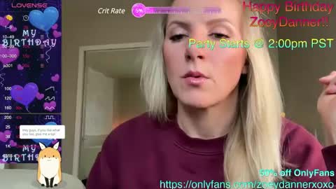 Zoeydanner online show from February 20, 9:09 pm